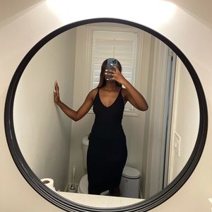 Black midi dress